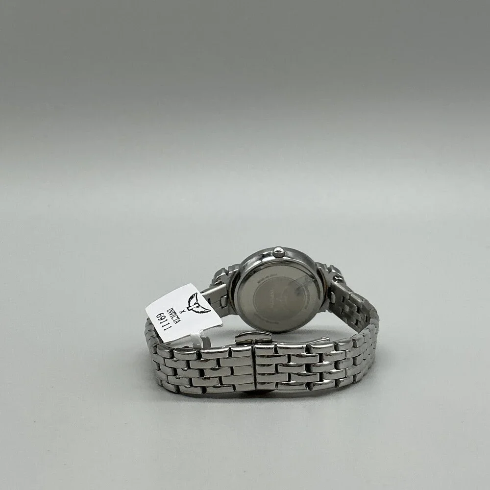 Invicta 69111 Womens Watch 30mm Silver Crystal Bezel Stainless Bracelet 7.75